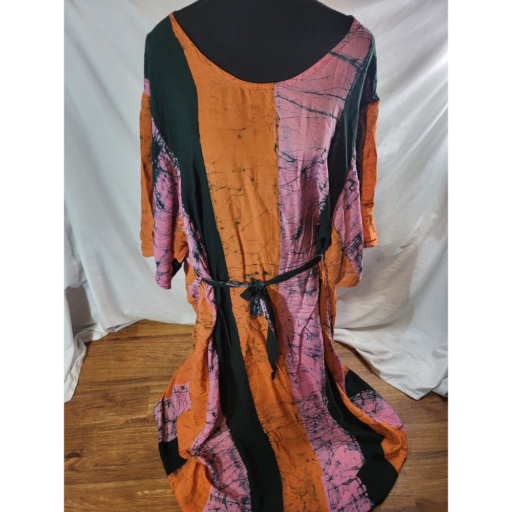 Osei Duro Green Pink and Orange beach cover up maxi dress size 3XL